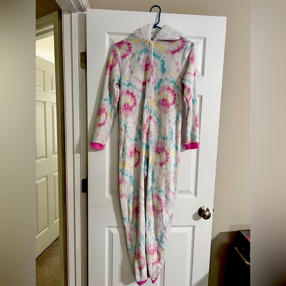 Girls fleece pajamas onesie - Picture 1 of 4